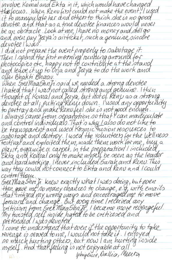 Dallia Iphigenie Amoutzias admittance of sabotaging Kosmic Fusion - 31st July 2017-Page 02